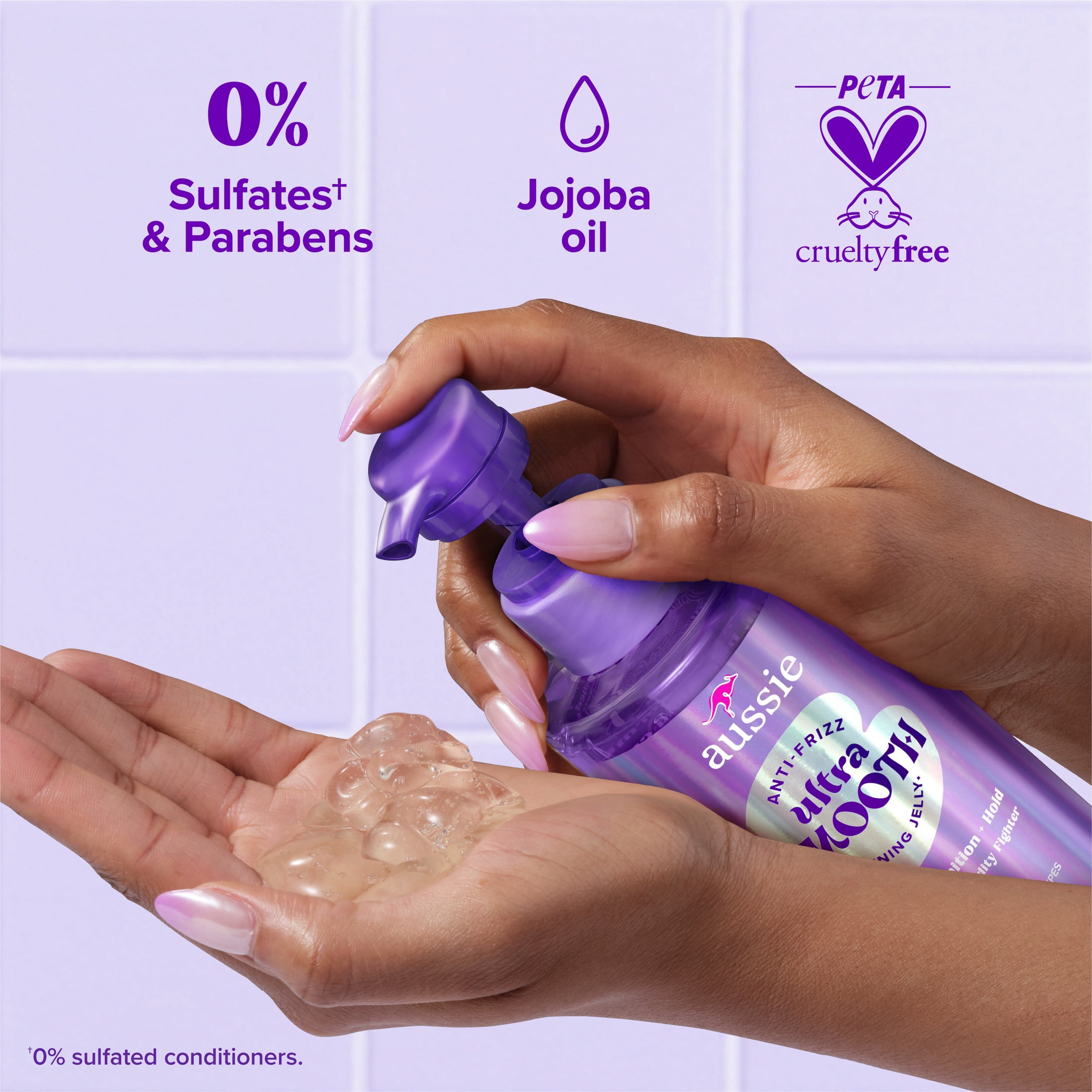 Aussie Ultra Smooth Defining Jelly, Anti-Frizz, Hold + Define, Styler, With Jojoba Oil, For All Textured Hair 10.1oz