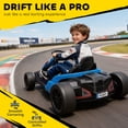 thumbnail image 5 of Qaba Electric Go Kart with 24V 9Ah Battery, Dual 150W Motors, Adjustable Seat & 11.2MPH High Speed, Slow Start, 5-Point Harness, for 6-12 Years, Blue, 5 of 9