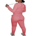 thumbnail image 2 of Women Hooded Tops Trousers Pocket Drawstring Elastic Waist Set, 2 of 7