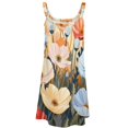 thumbnail image 4 of Watercolor Wildflowers Womens Summer Dresses Casual Sleeveless Tshirt Sundresses Vacation Beach Cover Up Dress, 4 of 8