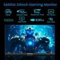 thumbnail image 2 of SANSUI 24 Inch Gaming Monitor 165Hz 1ms, DP x1 HDMI x2 FHD 1080P IPS Computer Monitor, Racing FPS RTS Modes (S24X5GF), 2 of 8
