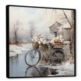 thumbnail image 2 of Designart "Winter Wonderland Bicycle Appeal" Bicycle Floater Framed Wall Decor, 2 of 5