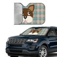 thumbnail image 4 of XMXY Car Sun Shade Windshield, Dog Face Plaid Pattern Automotive Front Window Sun Visor for Cars SUV Trucks, Small Size, 4 of 8