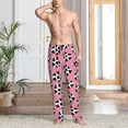 thumbnail image 2 of Fotbe heart with cow Pantalones de Pijama para Hombre, Pantalones de Dormir, Pantalones de Casa con Cintura Ajustable y Bolsillos-Large, 2 of 6