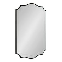 Kate and Laurel Hollyn Glam Scalloped Wall Mirror, 20 x 30, Black, Decorative Large Traditional Wall Decor