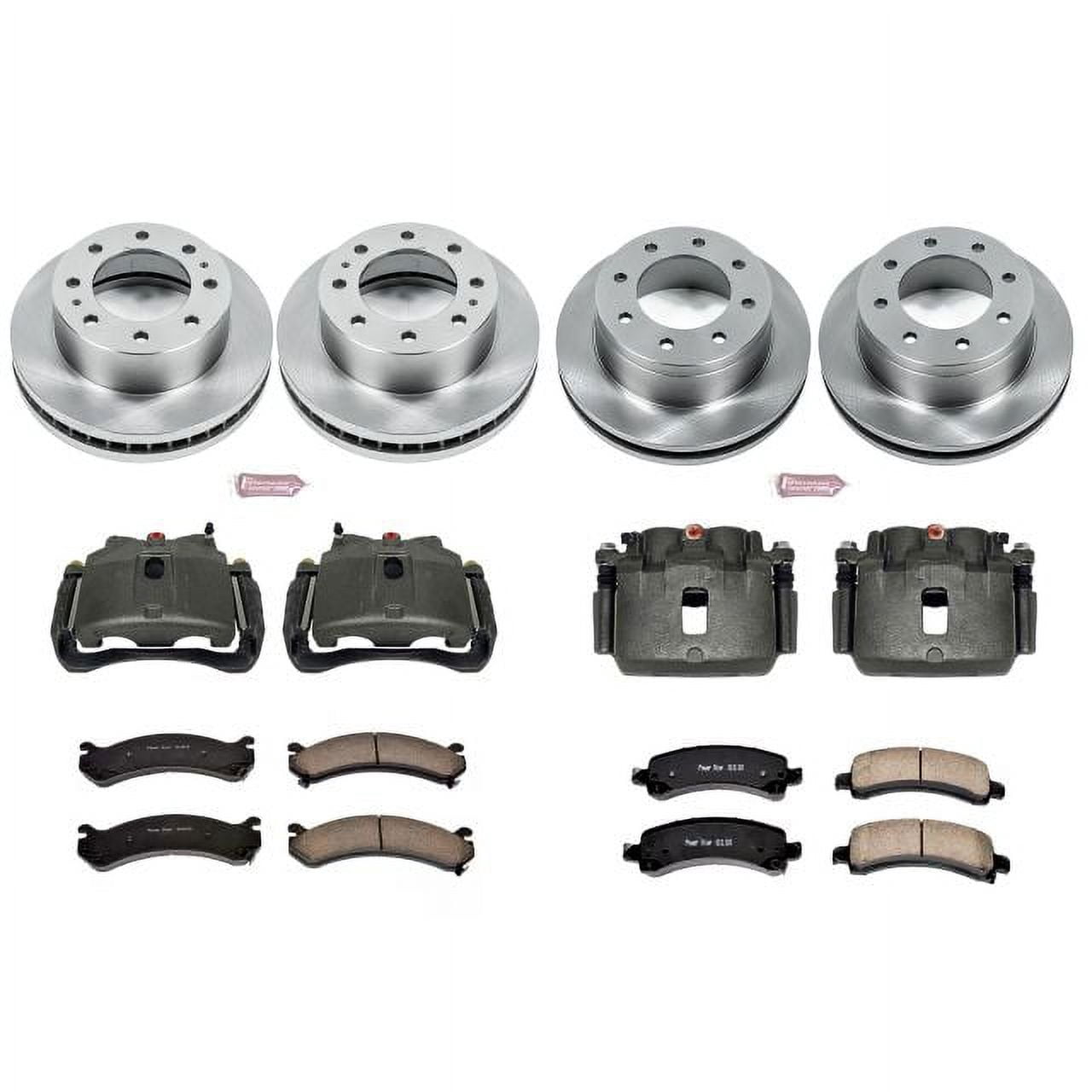 PowerStop Front and Rear Stock Replacement Brake Pad and Rotor Kit with Calipers Fits: CHEVROLET GMC Select Models KCOE2025