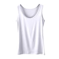 thumbnail image 5 of ClodeEU Women's Sleeveless Summer Tank Top,Casual Solid Color Round Neck Basic White,Womens Plus XXXXL, 5 of 6
