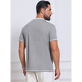 thumbnail image 3 of DARING DIVA Men's Henley V-Neck Colorblock Button Down Short Sleeve T-Shirt M Light Gray, 3 of 7
