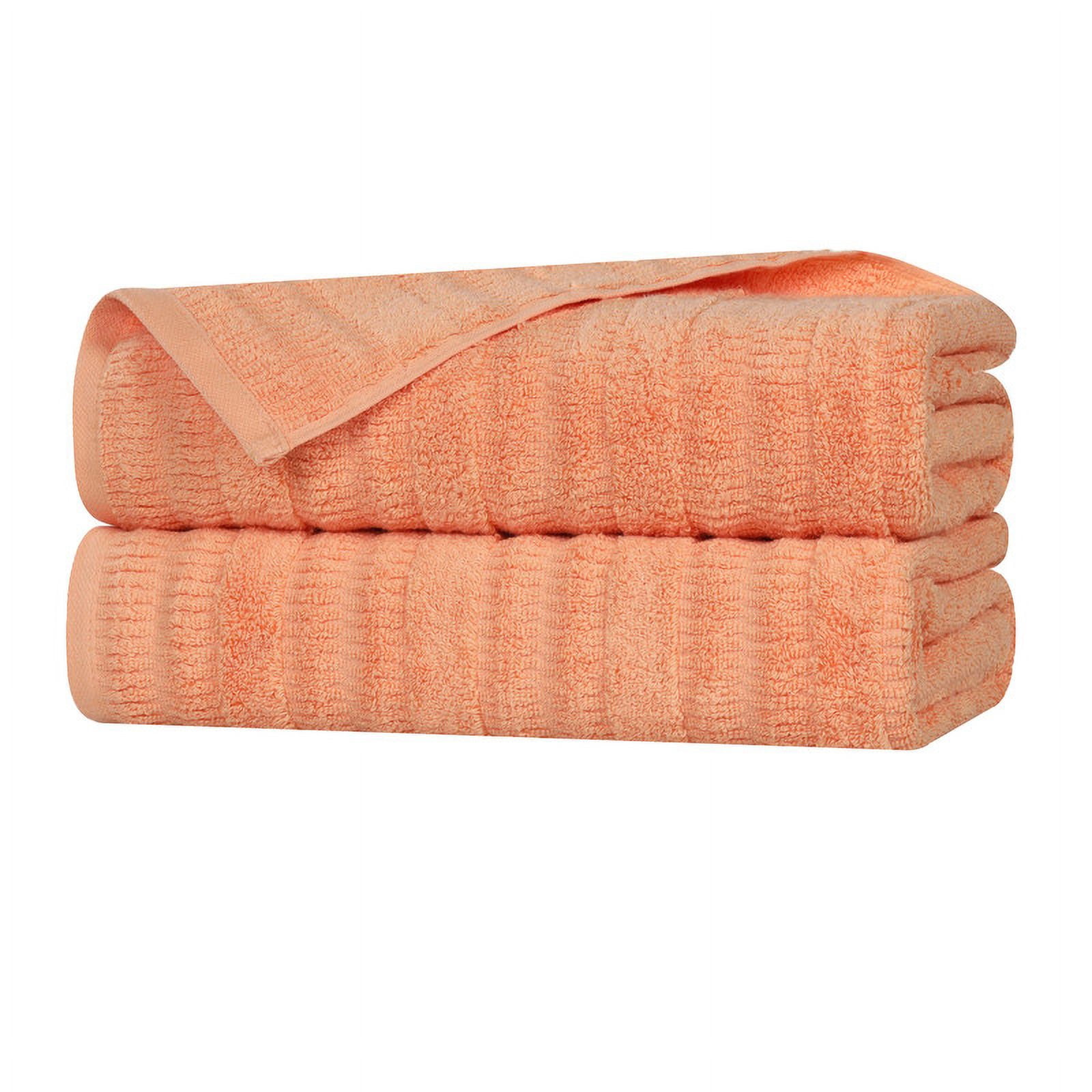 Superior Mika Smart Twist Cotton Medium Weight Bath Sheets, Set of 2, Quick Dry Towels, Peach