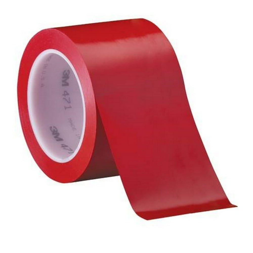 3M Vinyl Tape 471 Red 3" X 36 Yard Roll (3 Pack)