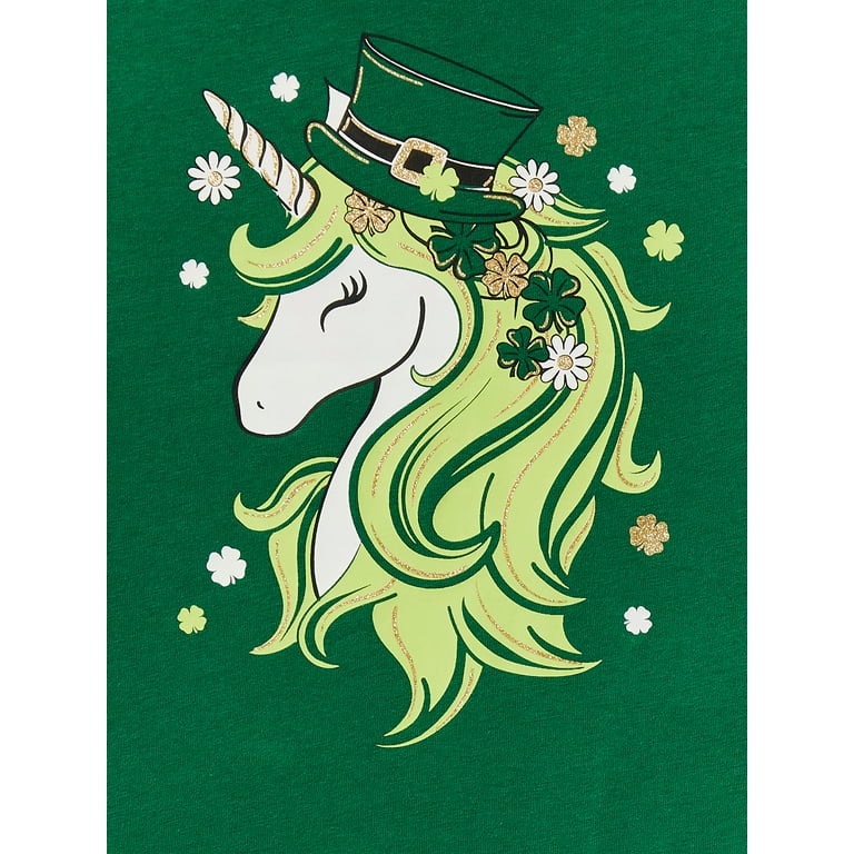 St. Patrick's Day Clothes  Girls Unicorn Top And Sequin Legging