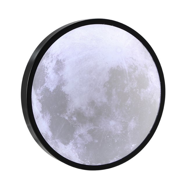 Espejo de maquillaje alimentado por USB Lámpara de luna 3 colores de iluminación y 4 brillos de pie o montado en la pared