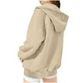 thumbnail image 4 of Girls Zip Up Hoodies Long Sleeve Casual Oversized Jackets with Pocket Loose Cute Tops Girls Oversized Zip Solid Casual Long Sleeve Hooded Casual Outwear Sweatshirts Jackets Pockets Tops, 4 of 4