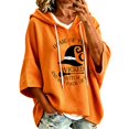 thumbnail image 2 of Halloween Hoodies for Women Drawstring 3/4 Sleeve Trendy Print Hoodie Fall Clothes Crewneck Sweatshirts Loose Fit Trendy Tops Winter Clothing Daily Travel Outfits, 2 of 5