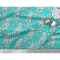 thumbnail image 2 of Soimoi Japan Crepe Satin Fabric Leaves & Floral Block Printed Craft Fabric by The Yard 42 Inch Wide, 2 of 3