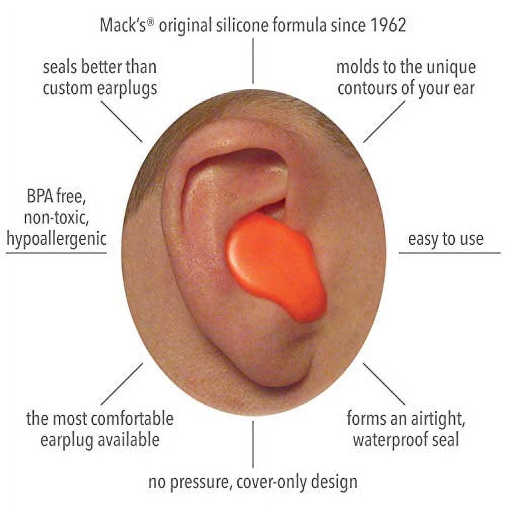 Mack’s Soft Moldable Silicone Putty Earplugs - Kids Size, 200 Pair Dispenser – Comfortable Small Ear Plugs for Swimming, Bathing, Travel, Loud Events and Flying