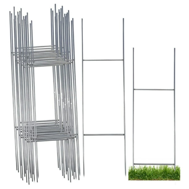 Heavy Duty Metal Wire Yard Stakes for Yard Sign, 10 x 30in H Frame, 25
