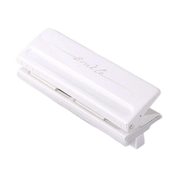 Perforadora de papel de 6 agujeros, suministros para diario, multiusos para planificadores y carpetas Blanco