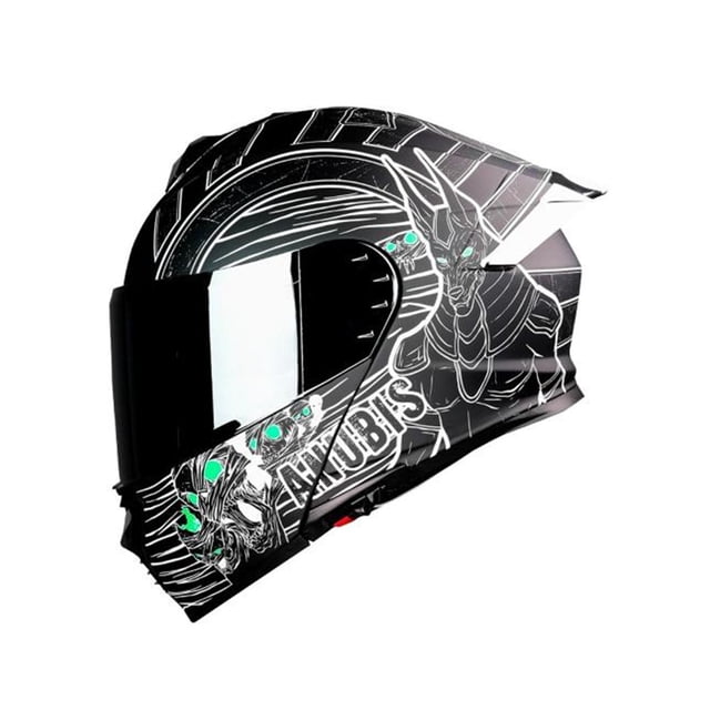 Casco Abatible De Moto Kov Thunder Anubis Negro Plata