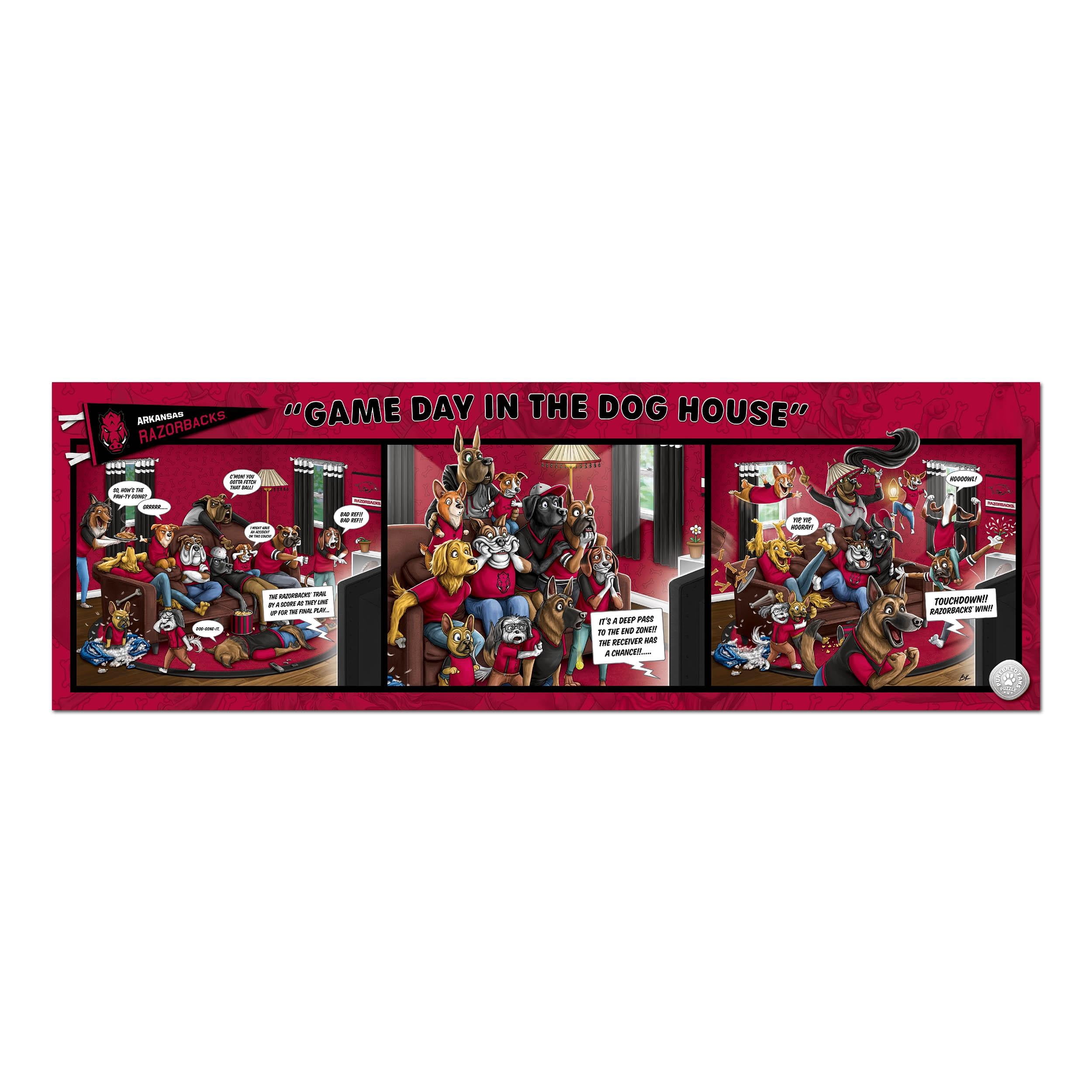 YouTheFan NCAA Arkansas Razorbacks Purebred Fans Gameday in the Dog House 1000PC Puzzle