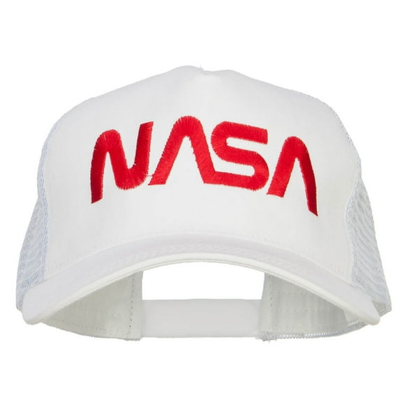 NASA Letter Embroidered Big Size Trucker Cap - White XL-3XL
