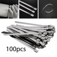 thumbnail image 6 of 100 Pieces Zip Ties Metal Cable Fasteners Stainless Steel Heat Resistant Bundle for Home Workshop Machinery Outdoor, 6 of 9