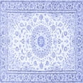 thumbnail image 1 of Ahgly Company Machine Washable Indoor Square Medallion Blue Traditional Area Rugs, 5' Square, 1 of 4