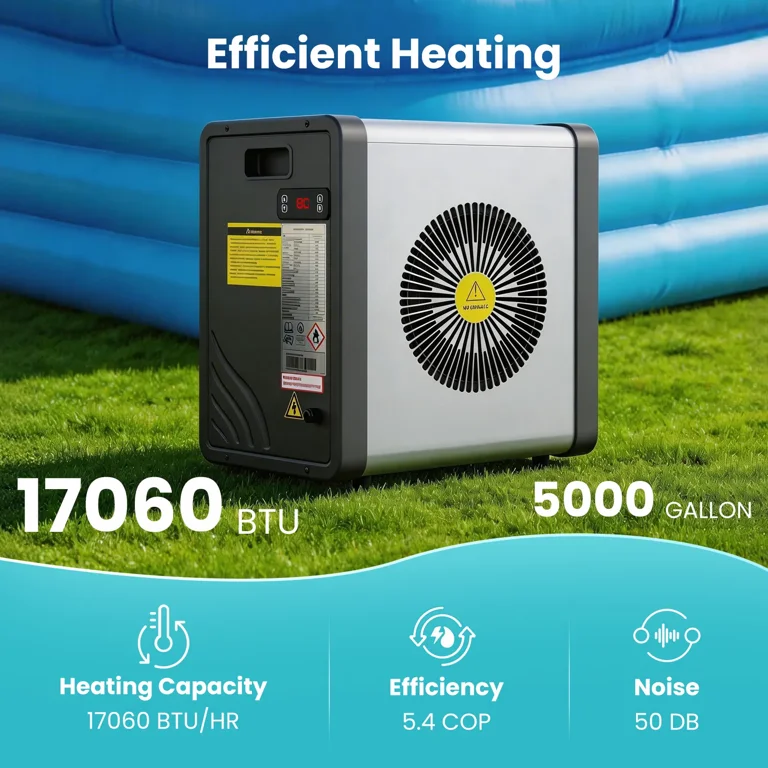 Slsy Swimming Pool Heat Pump and Chiller, 17060 BTU,5000 Gallons