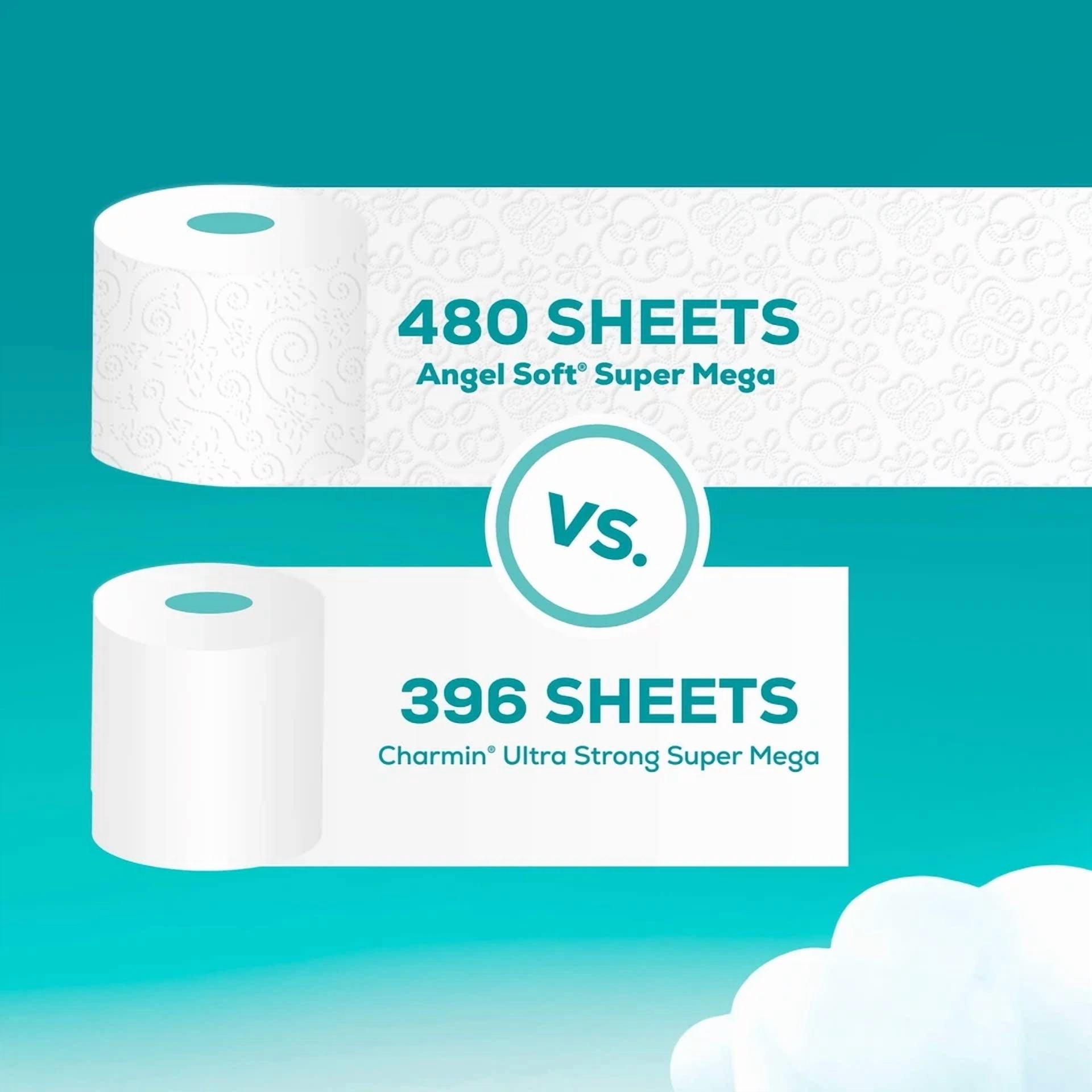 CIRCLE- Angel Soft 2-Ply Toilet Paper , 12 Super Mega Rolls