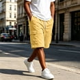 thumbnail image 2 of Men's Cargo Shorts Ripstop Fabric Side Pockets Loose Fit Classic Construction Work Casual Daily Wear Cargo Shorts,4XL, 2 of 7