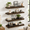 Rustic Brown-15.8" W x 5.5" D x 1.2" H (4 pieces), variant on Floating Wall Shelves Set Of 2 Mdf With Invisible Brackets