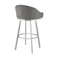 thumbnail image 6 of Noran Swivel Counter Stool in Brushed Stainless Steel with White Faux Leather, 6 of 10