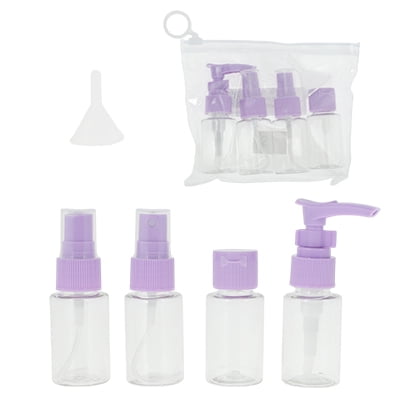 Unique Bargains 5 Pcs Travel Size Toiletries Bottles Containers Leakproof Squeezable Refillable Travel Bottles Set Violet
