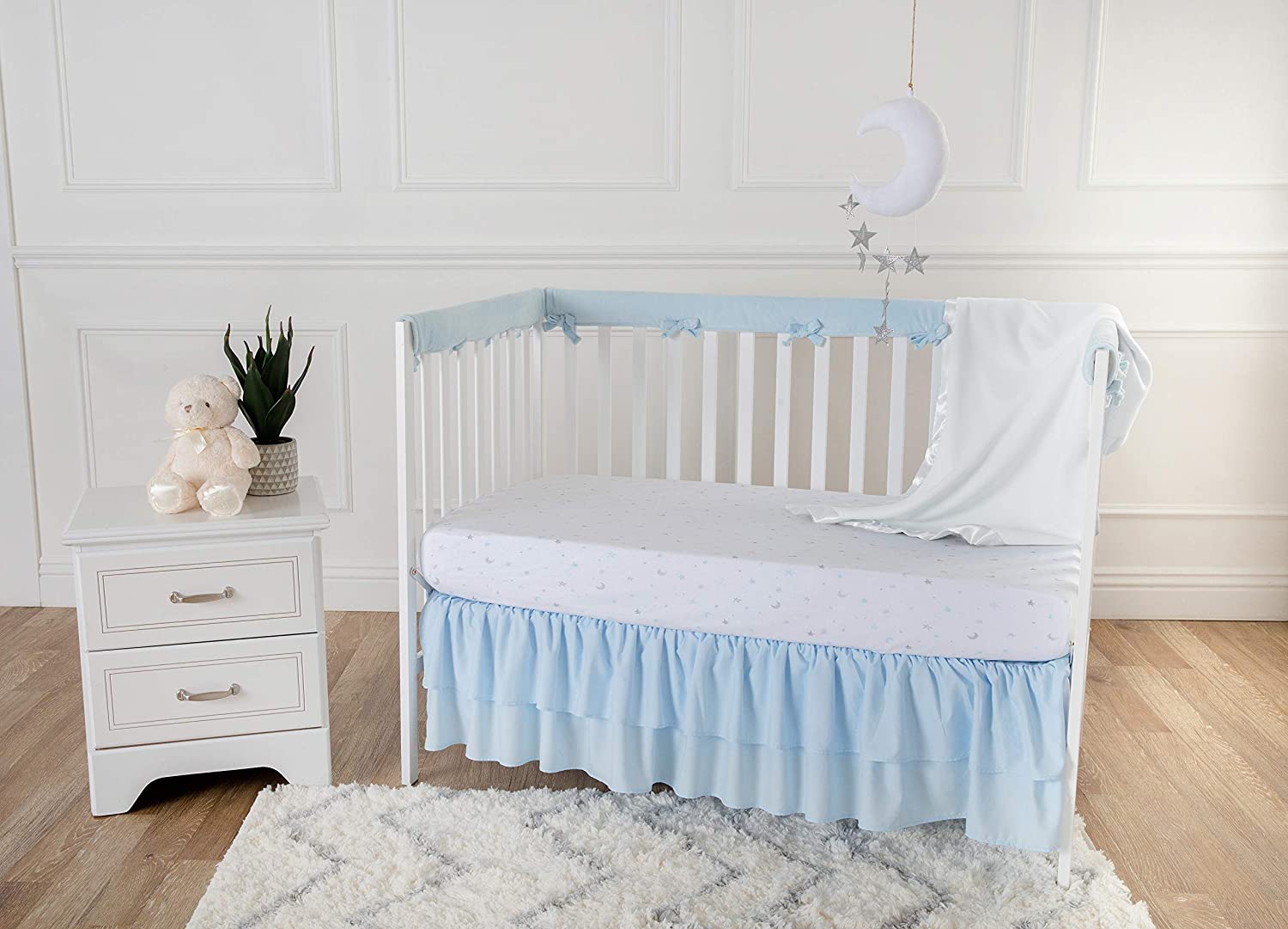 TL Care Fleece Blanket with Silk-Like Satin Trim, Soft, Warm & Cozy, White, 30" x 40" for Boys and Girls, Perfect for Baby Carrier, Stroller, Travel and Gifting