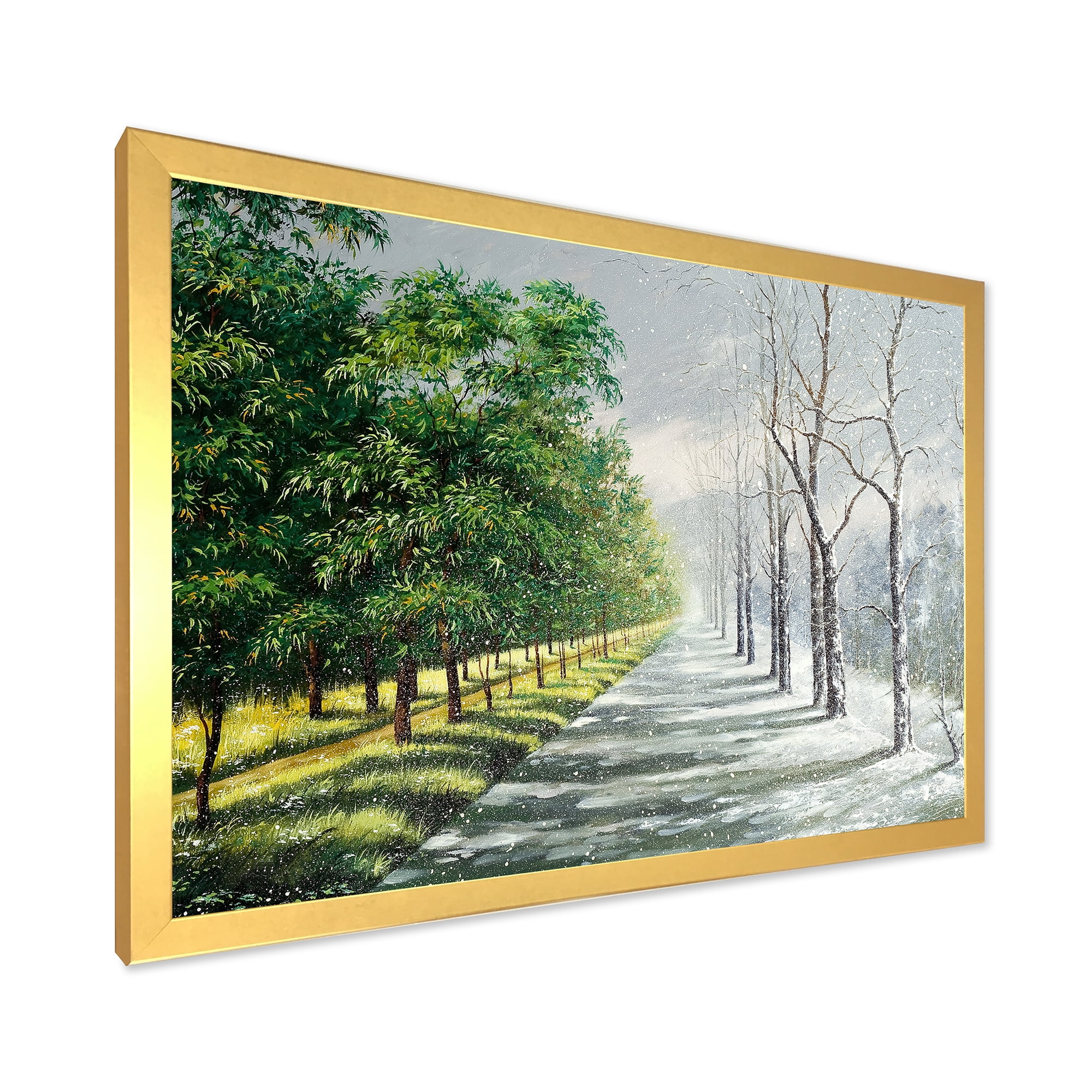 Designart 'Summer and Winter United' Country Framed Art Print