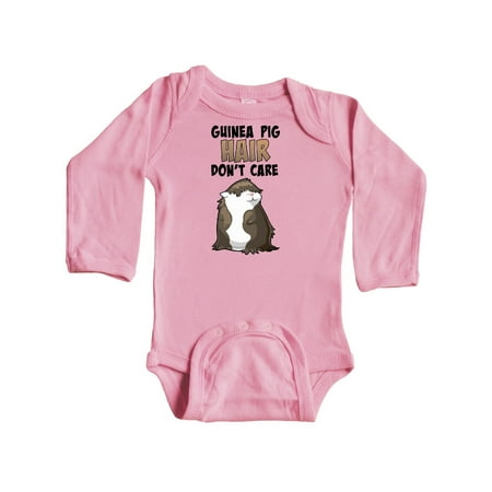

Inktastic Guinea Pig Hair Don t Care Gift Baby Boy or Baby Girl Long Sleeve Bodysuit