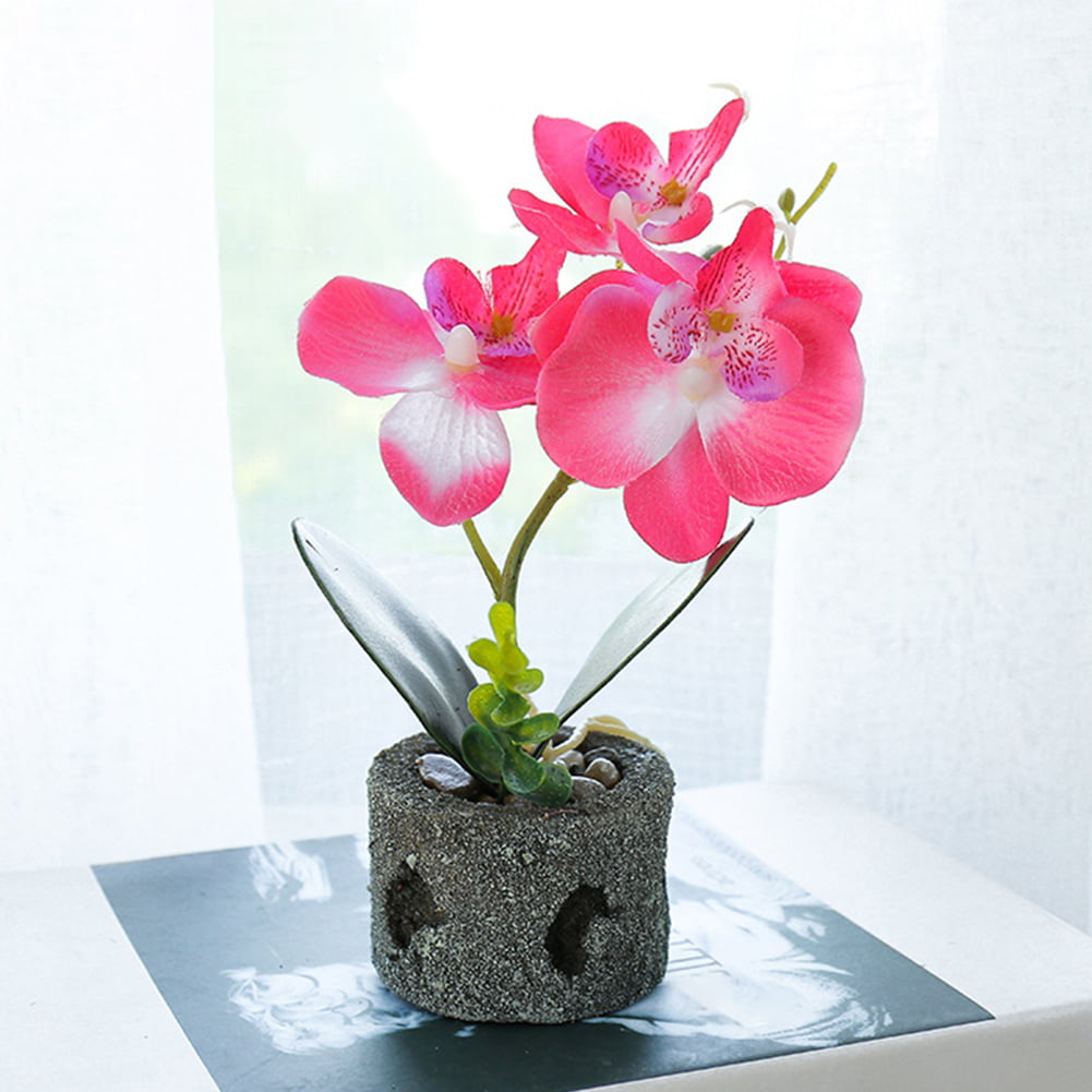 Details about   AG_ Artificial Flower Butterfly Orchid Pot Bonsai Garden Party Furniture Decor 