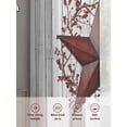thumbnail image 6 of Texas Star Retro Sheer Curtains 72 Inch Length 2 Panels Set - Light Filtering Window Treatments, Vintage Red Wooden Berry Rod Pocket Semi Curtains for Living Room/Bedroom/Kitchen Décor, 104"W x 72"L, 6 of 7
