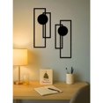 thumbnail image 3 of HELLOYOUNG 2-Piece Abstract Metal Wall Art Gothic Line Sculpture Minimalist Black Wall Decor for Living Room Bedroom Office Modern, 3 of 5