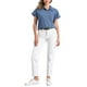 thumbnail image 2 of Camisa de mezclilla para mujer INSPIRE CHIC con cuello tipo polo, manga corta y botones, talla XS, color azul, 2 of 6