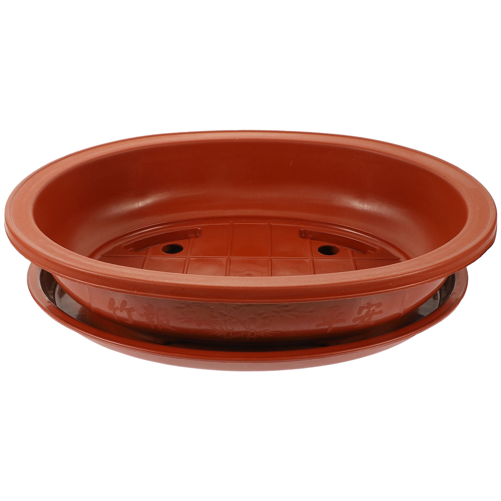Hemoton 3 Sets  Garden Plastic Planter Large-capacity Household Bonsai Pot Oval Gardening Bonsai Container