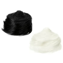 Uxcell Plush Faux Fur Fabric Precut Strips, 59" x 2" Fluffy Faux Fur Ribbon, Black,White 2Pack