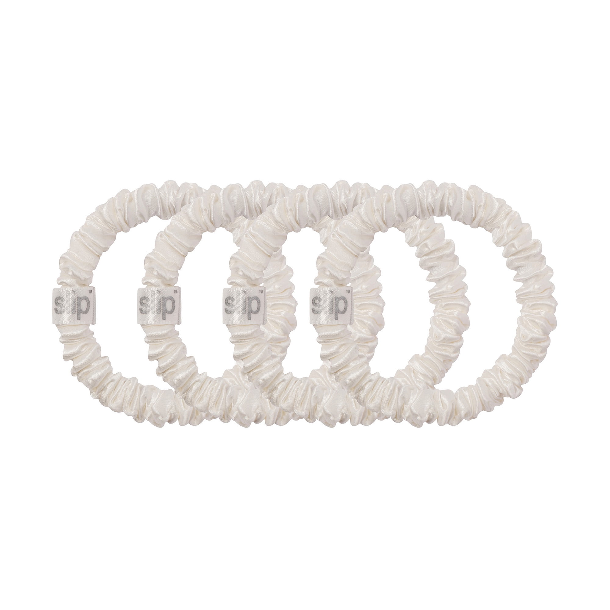 slip pure silk skinny scrunchies - white