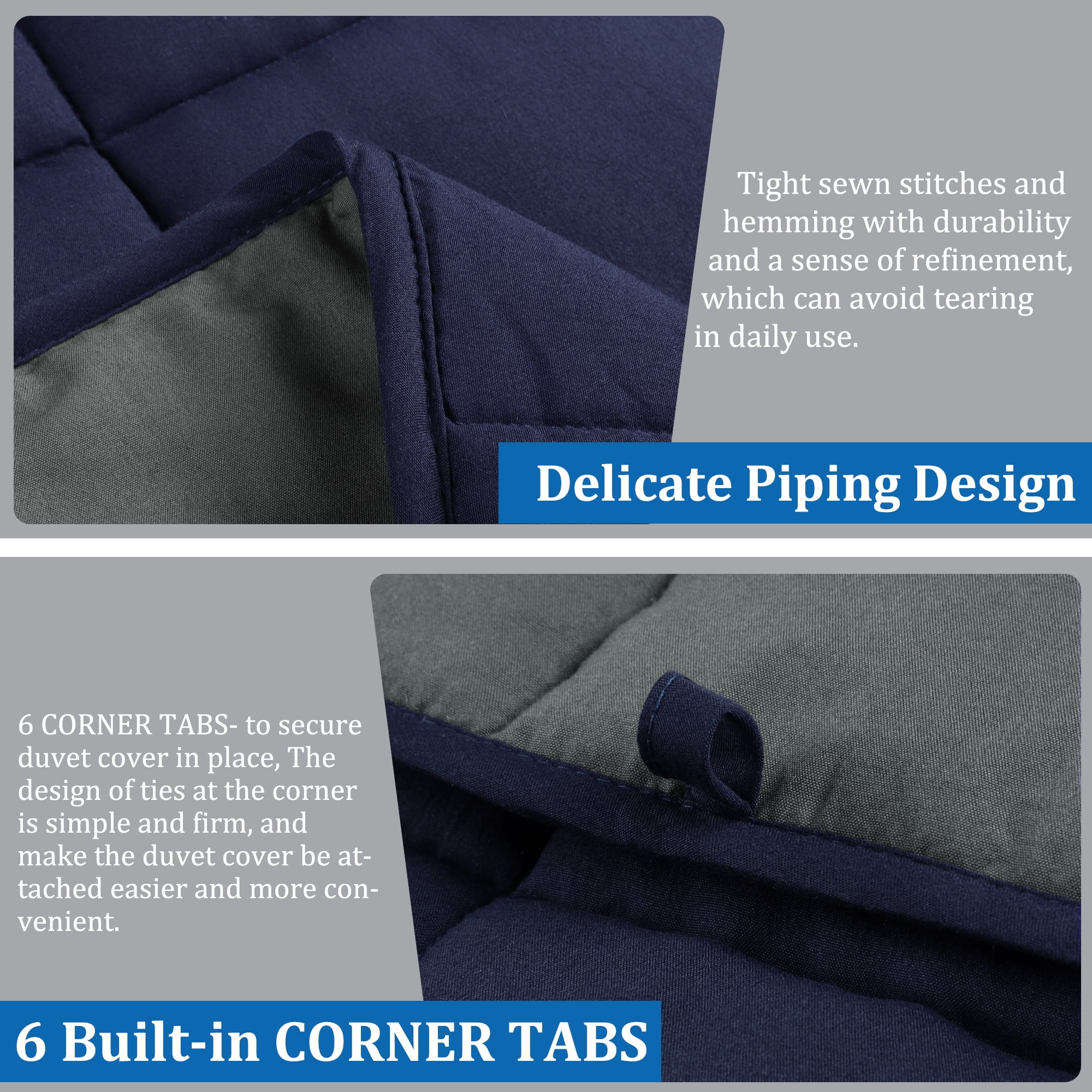 Unique Bargains Quilt Lightweight Down Comforter Dark Gray/Navy Twin