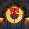 thumbnail image 6 of Costway 48 Inch Pre-Lit Christmas Wreath with 200 LED Lights Red Bow Hanging Hooks, 6 of 10