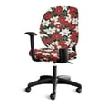 thumbnail image 2 of FKELYI Office Chair Cover Stretchable Protective Chair Slipcover Retro Flower Print 1 Piece Backrest Cover 1 Piece Cushion Seat Cover Decoration for Home Office, 2 of 7
