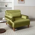 thumbnail image 2 of GDF Studio Velvet Upholstered Accent Chair, with Pillow Wood Frame and Legs, Green, 2 of 12