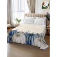 thumbnail image 3 of Queen Flat Sheet Only Retro Country Pumpkins Soft Microfiber Cooling Bedding Sheets Eucalyptus Leaves on Letter Flat Bed Sheet for Hotel,Home Decor, 3 of 9