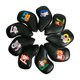 thumbnail image 5 of Cubierta de cabeza de hierros de golf Soledad 9 Unids PU cuero Impermeable negro, 5 of 10