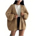 thumbnail image 2 of Womens Oversized Cardigan Sweaters Open Front Chunky Knit Casual Long Lantern Sleeve Fall Sweater Coats (XL, Rose Gold), 2 of 3